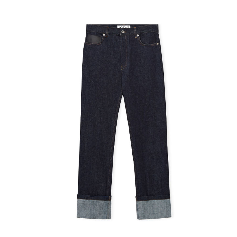 LOEWE Logo Embossed Turn Up Cuff Jeans