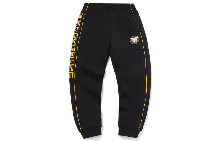 Li-Ning Li Ning X Disney Knitted Sweatpants Men's New Standard Black Moderate Cuffed Pants