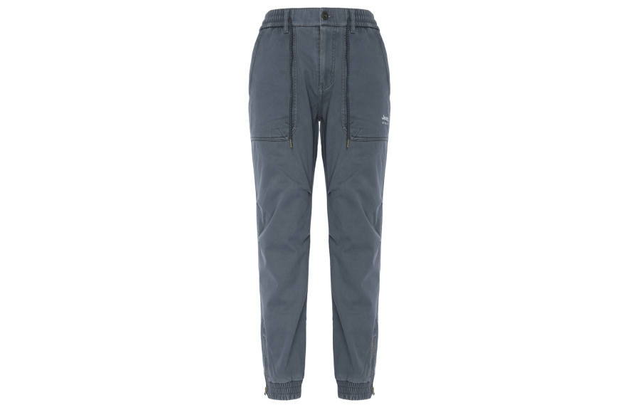 JEEP SPIRIT Winter Solid Color Lace Up Elastic Cuff Casual Sports Thickened And Fleece Lined Cargo Pants Unisex
