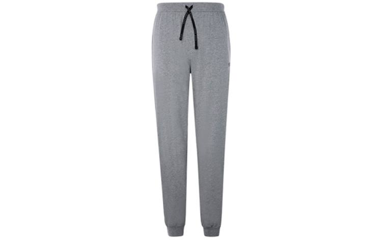 HUGO BOSS Knitted Sweatpants Men's Gray Moderate Cuffed Pants