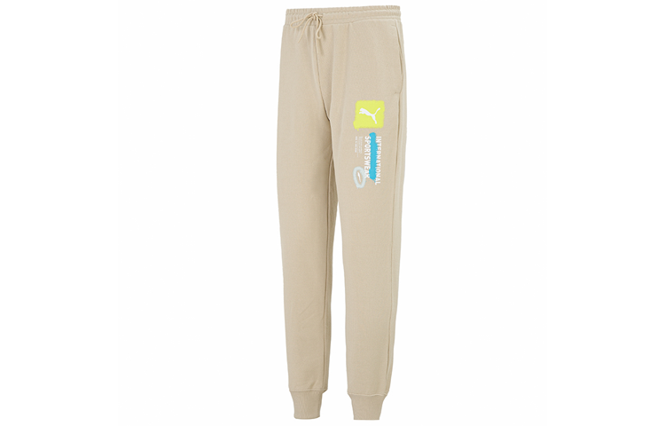 PUMA Knitted Sweatpants Men's Khaki Moderate Sweatpants