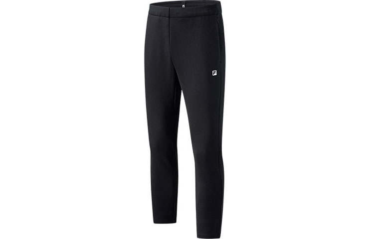 FILA Knitted Sweatpants Men's Pitch Black Moderate Straight Fit Pants