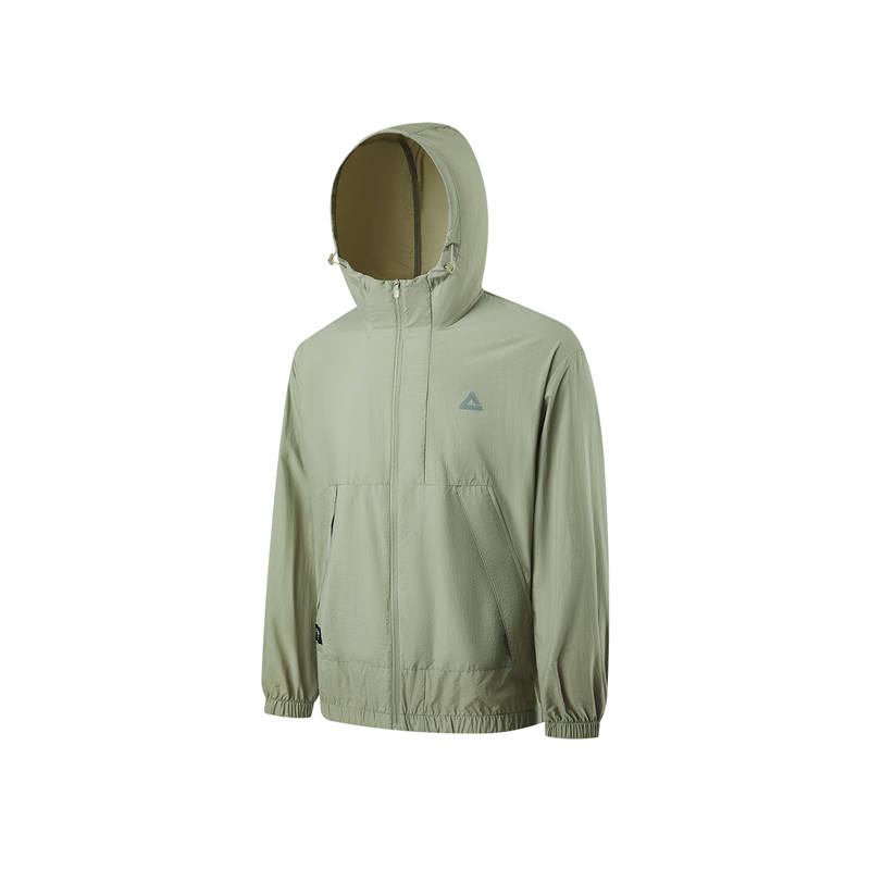 PEAK PEAK Trench Coats Men's Gray Olive Crew Neck Thin