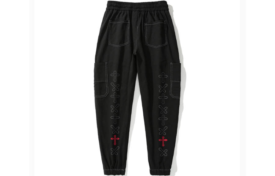 SANSYAS Jeans Unisex Black Moderate Cuffed Pants