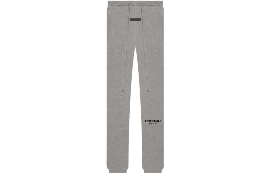 Fear Of God Essentials SS22 Dark Oatmeal Solid Color Logo Fleece Lined Cuffed Sweatpants American Style
