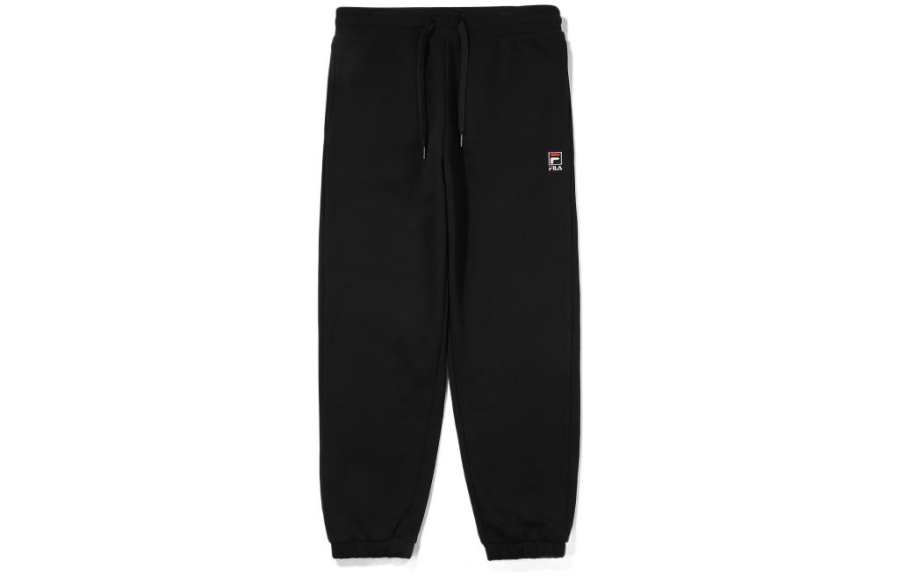 FILA Knitted Sweatpants Unisex Black Moderate Cuffed Pants