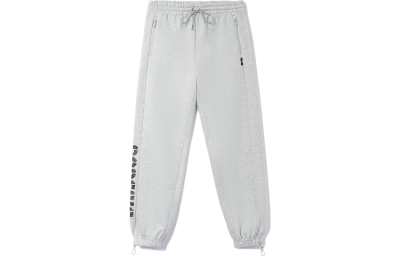 Li-Ning Li Ning Elastic Cuff Fleece Lined Thermal Loose Fit Casual Knitted Sweatpants Men's Gray