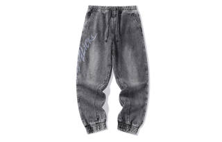 LAMLICKA Jeans Unisex Black Moderate Cuffed Pants