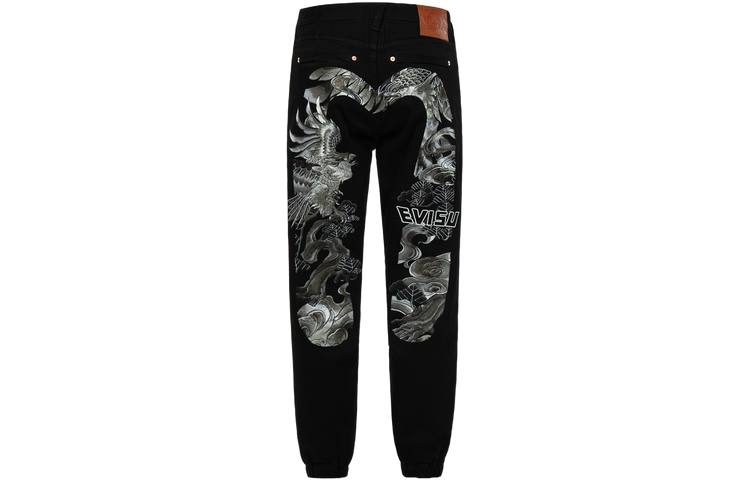 EVISU EVISU Jeans Men's Black Moderate Cuffed Pants
