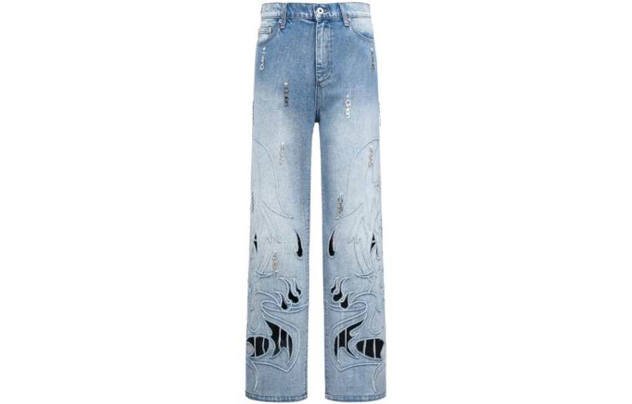 Feng Chen Wang Feng Chen Wang Phoenix cut-out jeans