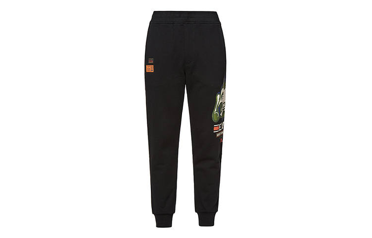 EVISU Straight Fit Pants Casual Pants Men's Black