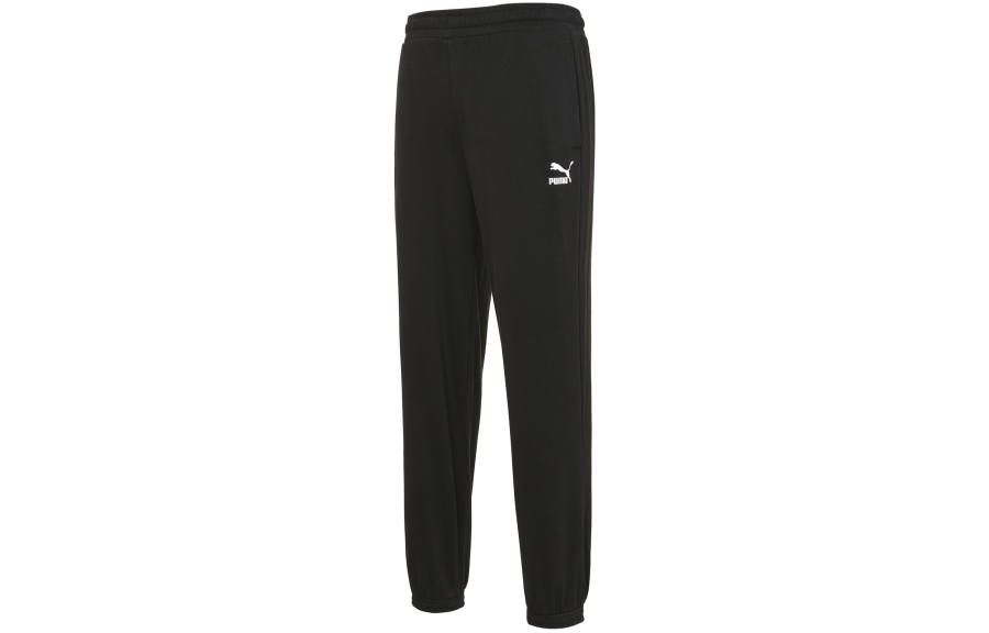 PUMA PUMA CLASSICS Knitted Sweatpants Men's Black Moderate Cuffed Pants