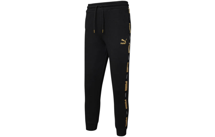 PUMA PUMA Knitted Sweatpants Men's Black Moderate Cuffed Pants