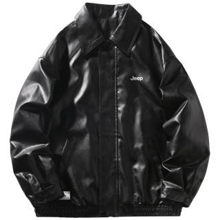 Jeep Leather Jackets Unisex Lapel Moderate