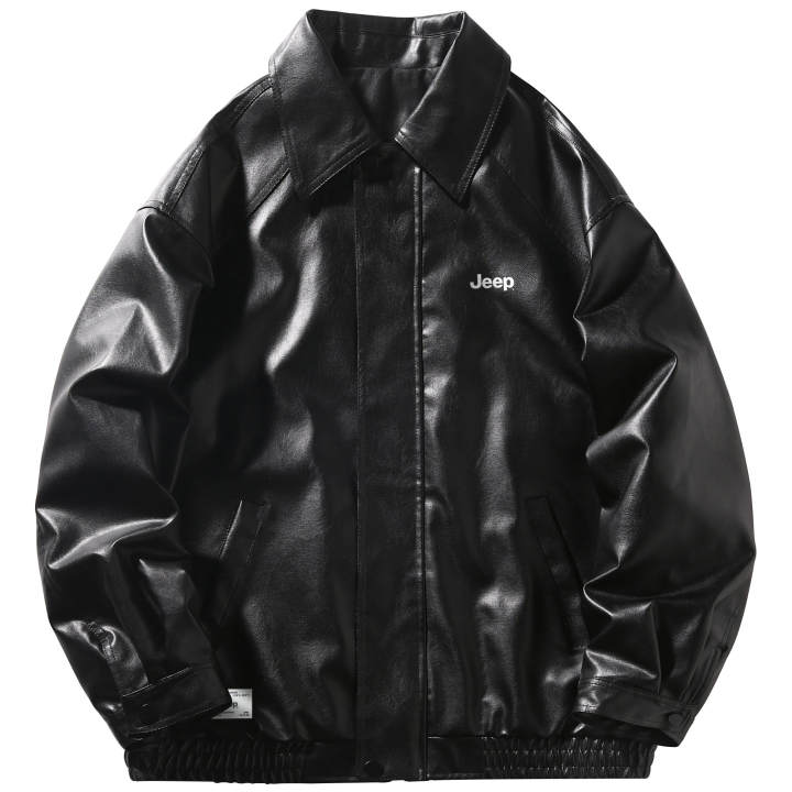 Jeep Jeep Leather Jackets Unisex Lapel Moderate