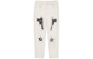 PASET Jeans Unisex Ecru Moderate Straight Fit Pants