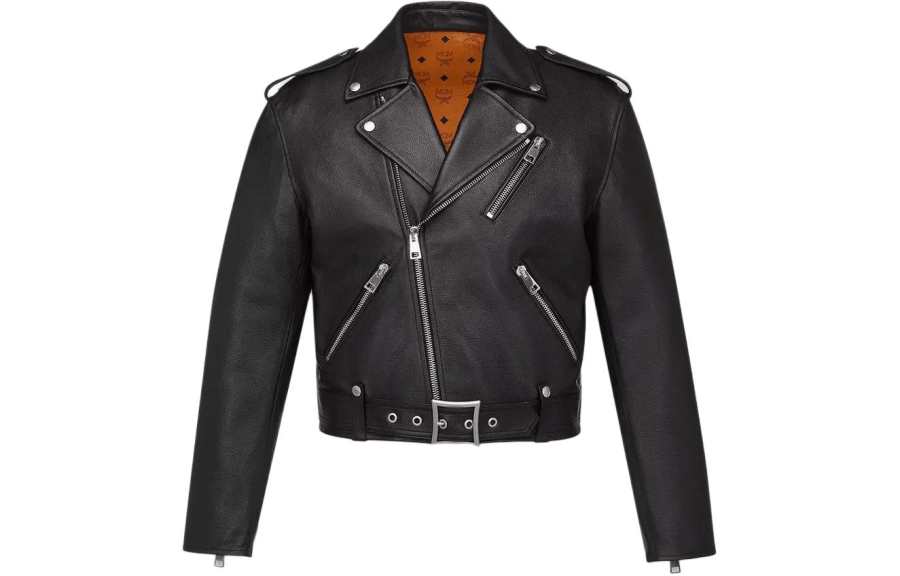 MCM Cropped Rider Jacket In Lamb Leather Jackets & Coats Men's Black