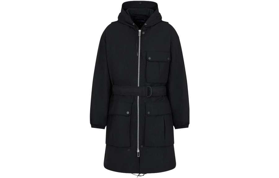 EMPORIO ARMANI Trench Coat Men's Black