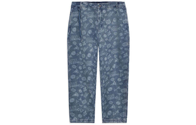 Li-Ning Li Ning Skateboard Jeans Men's Light Blue Moderate Straight Fit Pants
