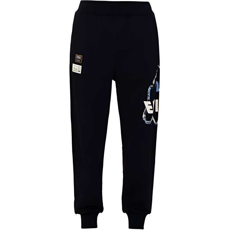 EVISU EVISU Knitted Sweatpants Men's Black Moderate Cuffed Pants