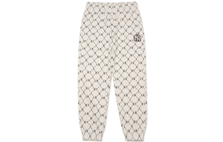 MLB MLB Old Flower Knitted Sweatpants Unisex Beige Moderate Cuffed Pants