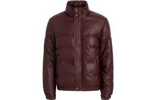 AIME LEON DORE Leather Jackets Unisex Red Stand Collar Moderate