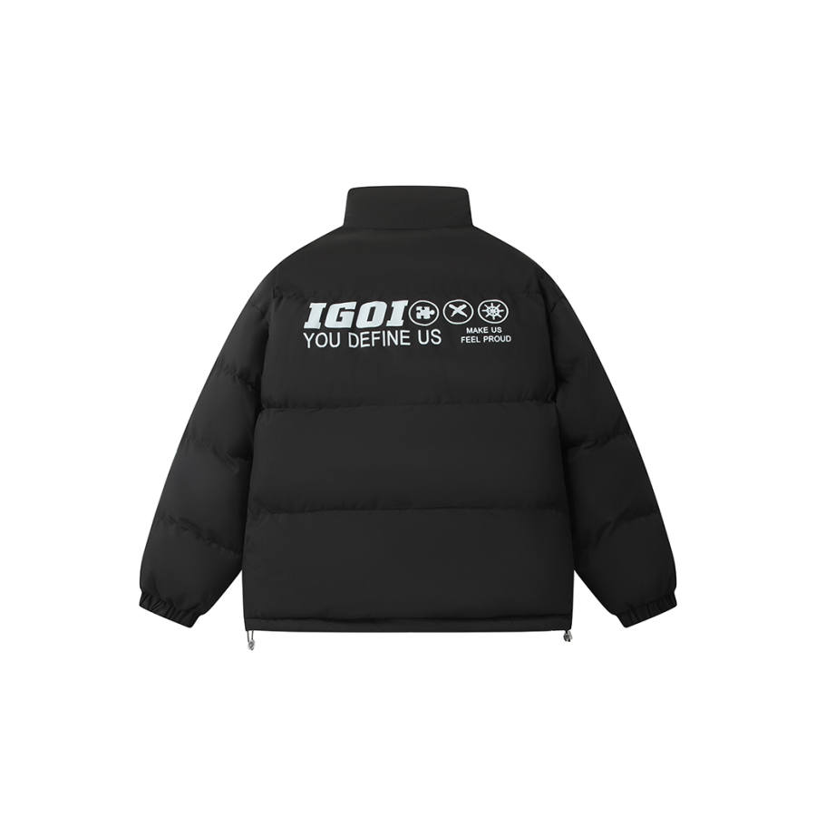 IGOI Puffer Jackets Unisex Stand Collar Thickened Padded Puffer Jacket