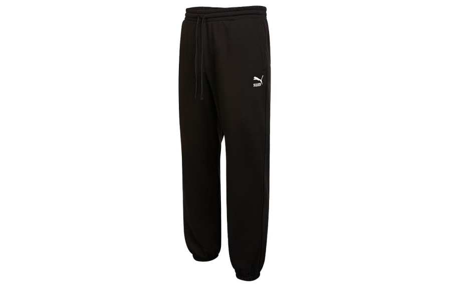 PUMA PUMA Knitted Sweatpants Men's Black Moderate Cuffed Pants