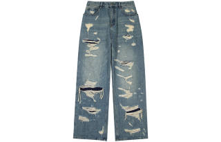 LOSTCTRL Jeans Unisex Blue Moderate Ripped Pants