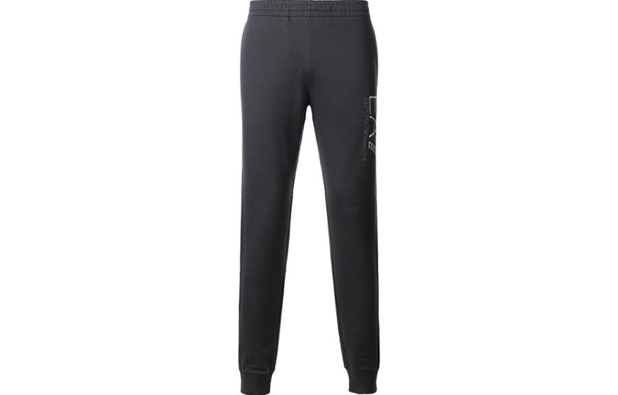 EMPORIO ARMANI Knitted Sweatpants Men's Night Blue Moderate Cuffed Pants
