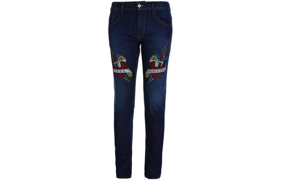 LOVE MOSCHINO Jeans Men's Blue Moderate Slim Fit Pants