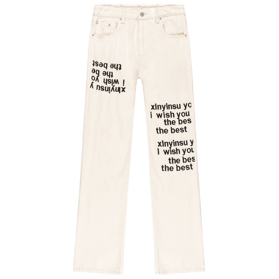 XINYINSU Jeans Unisex Moderate Straight Fit Pants
