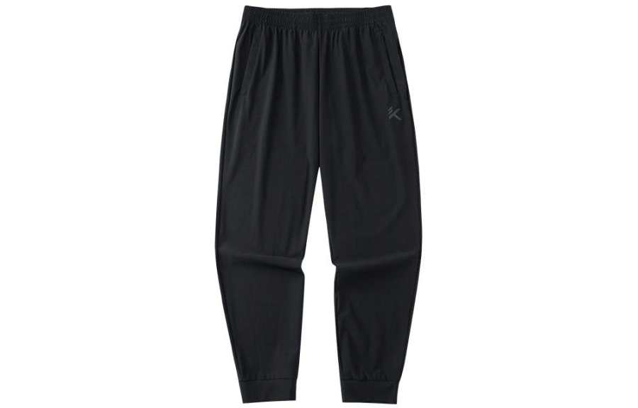 ANTA Basketball Collection Knitted Sweatpants Men's Black Moderate Straight Fit Pants