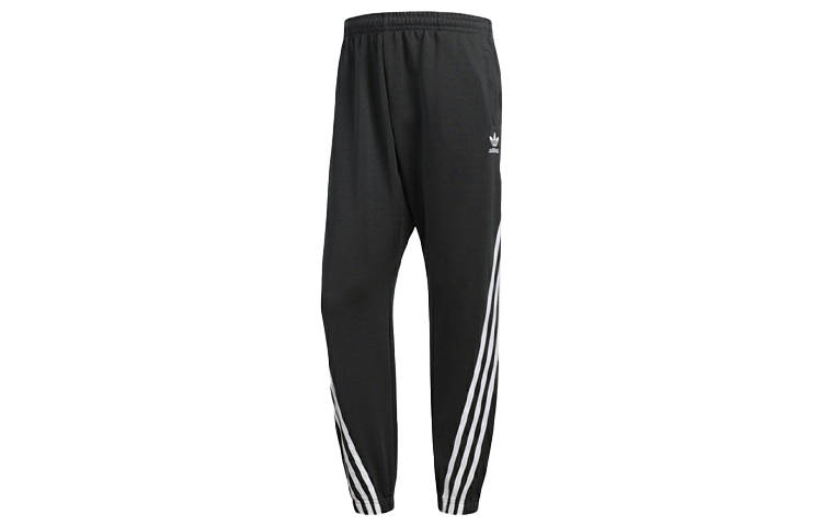 Adidas Originals Knitted Sweatpants Men's Black Moderate Straight Fit Pants