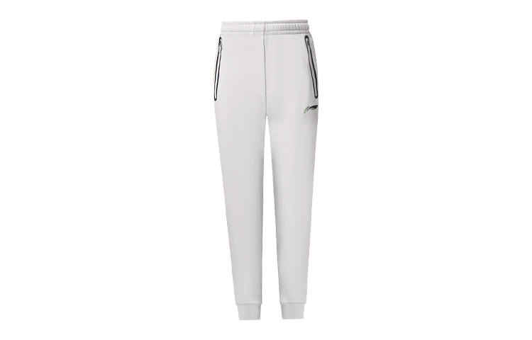 Li-Ning Li Ning Knitted Sweatpants Men's Water Mist Gray Moderate Cuffed Pants
