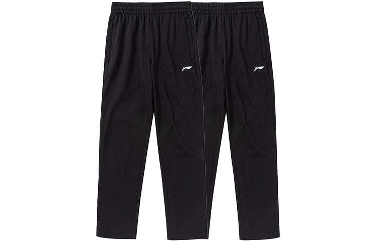Li-Ning Li Ning Knitted Sweatpants Men's 2 Pack Black Moderate Straight Fit Pants