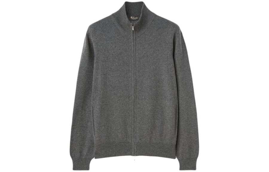 Loro Piana Classic Zip Up Bomber Jacket Jackets & Coats Men's Gray