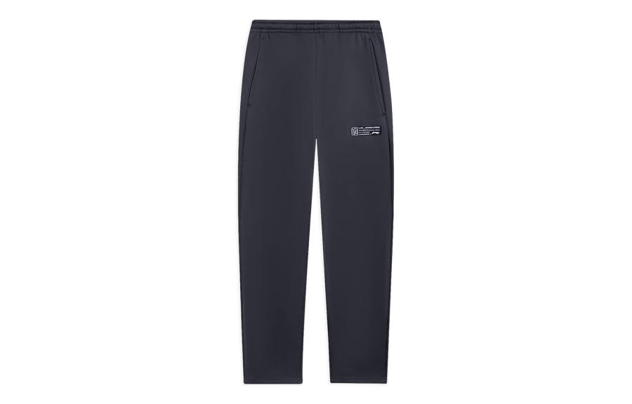 Li-Ning Li Ning Sports Life Collection Logo Label Fleece Lined Thermal Straight Fit Knitted Sweatpants Men's Black Pine Gray