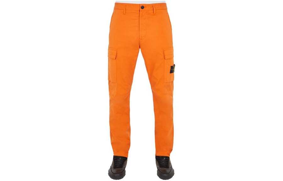 STONE ISLAND Cargo Pants Men's Orange Moderate
