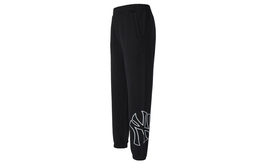 MLB New York Yankees Knitted Sweatpants Unisex Black Moderate Cuffed Pants