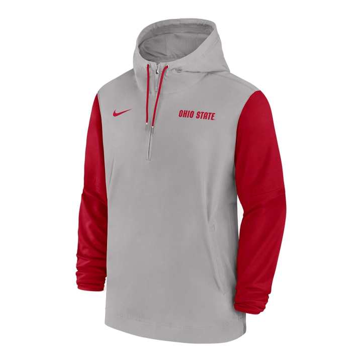 Nike Nike Ohio State Buckeyes Sideline Pre Game Player Men's Nike College 1/2 Zip Hooded Jacket