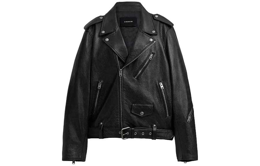 COACH COACH FW23 Leather Jacket Men's Black