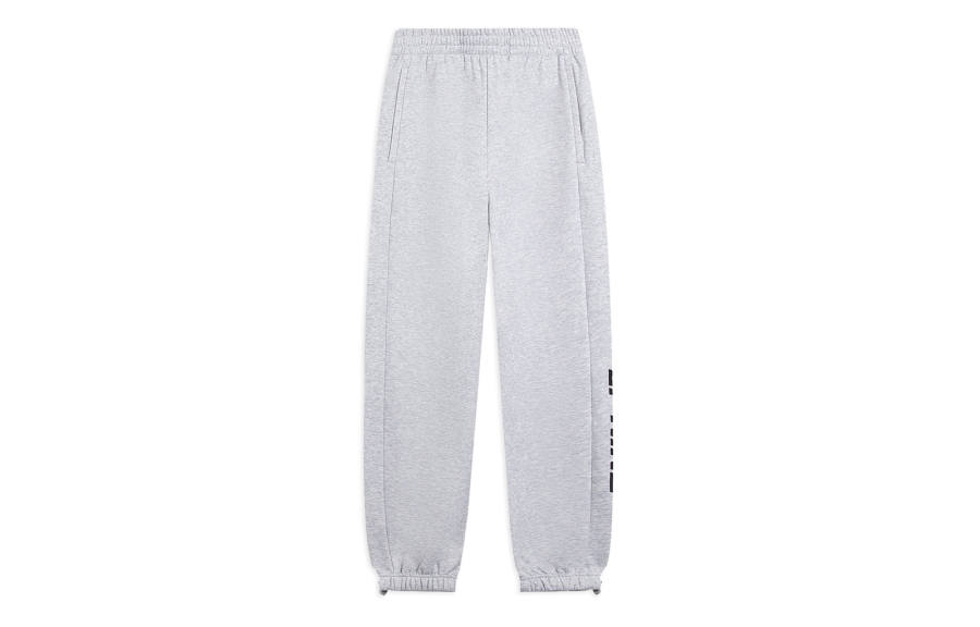 Li-Ning Li Ning Sports Trendy Collection Solid Color Letter Print Casual Fleece Lined Elastic Cuff Thermal Knitted Sweatpants