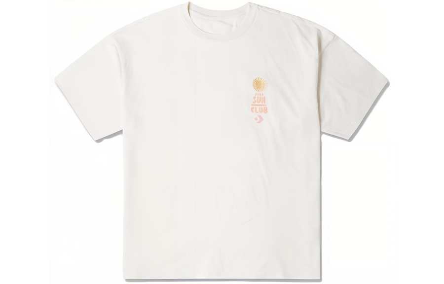 Converse T Shirts Men's White Crew Neck Moderate Straight Fit