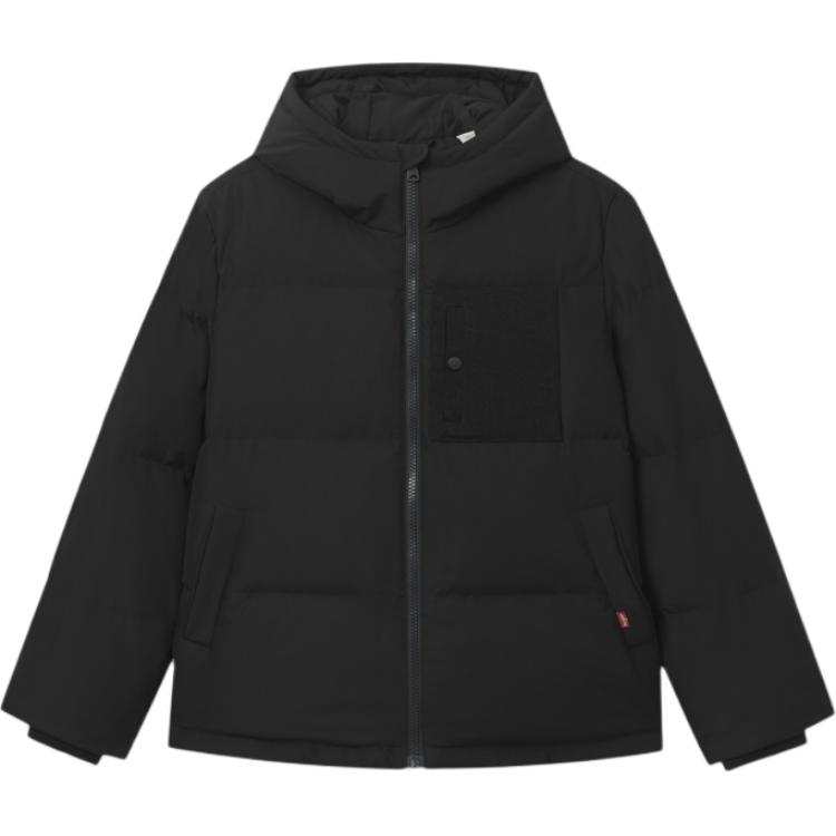 Levis Levis Down Jackets Men's Black Hooded Moderate