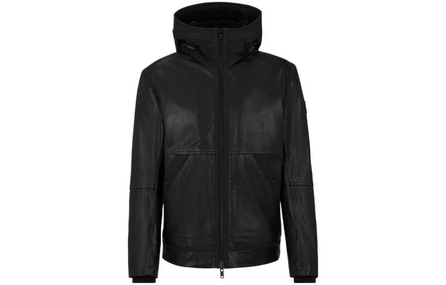 HUGO BOSS FW23 Leather Jacket Men's Black