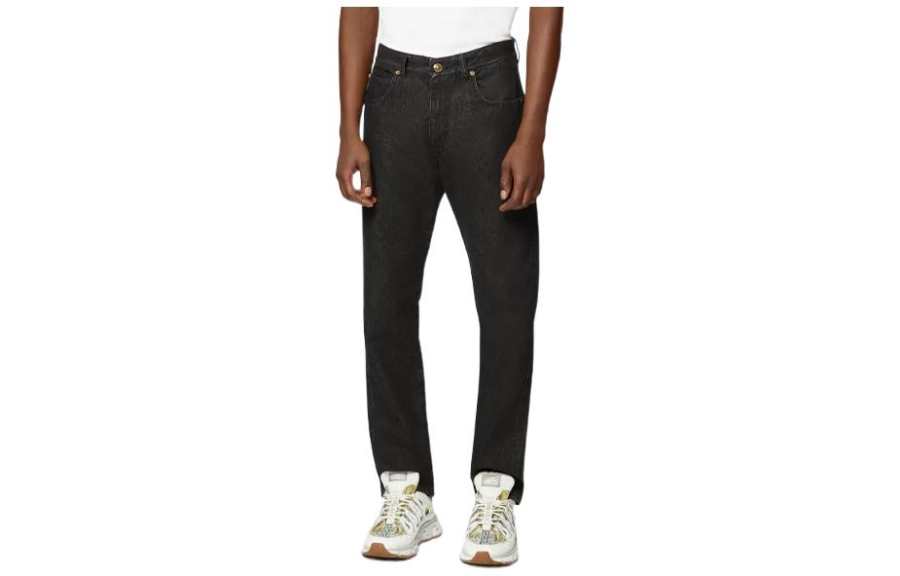 VERSACE VERSACE Jeans Men's Black Moderate Straight Fit Pants