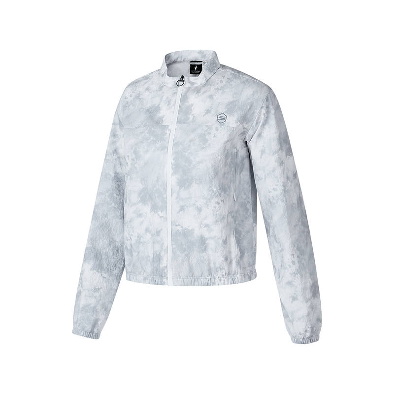 Skechers Jackets & Coats Women's Ink Wash White Base All Over Print