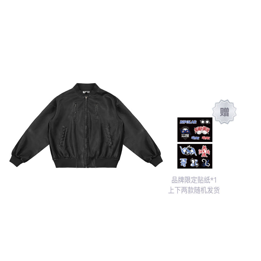 BIPOLAR Leather Jackets Unisex Black Moderate