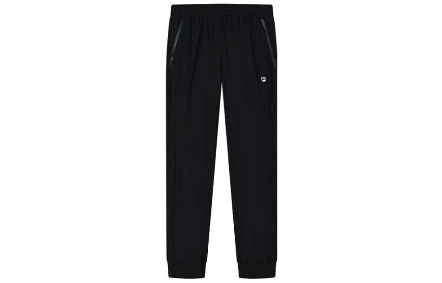 FILA Knitted Sweatpants Men's Black Moderate Cuffed Pants